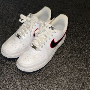 Nike White and Red Sneakers